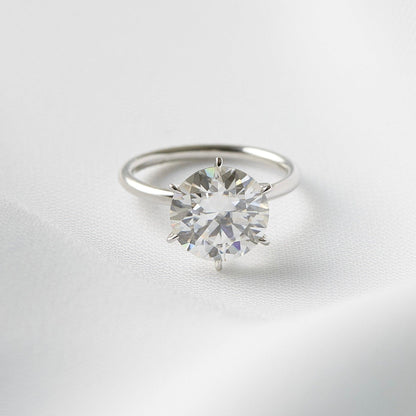 Round Solitaire Moissanite Engagement Ring - Moissanite Engagement Rings