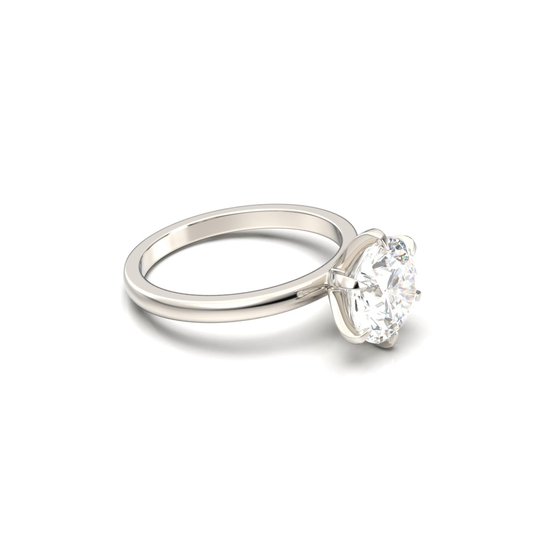 Round Solitaire Moissanite Engagement Ring - Moissanite Engagement Rings