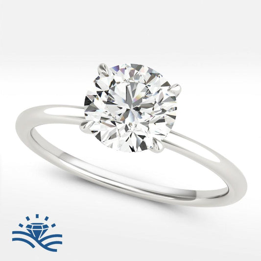 Round Solitaire Moissanite Engagement Ring - Moissanite Engagement Rings