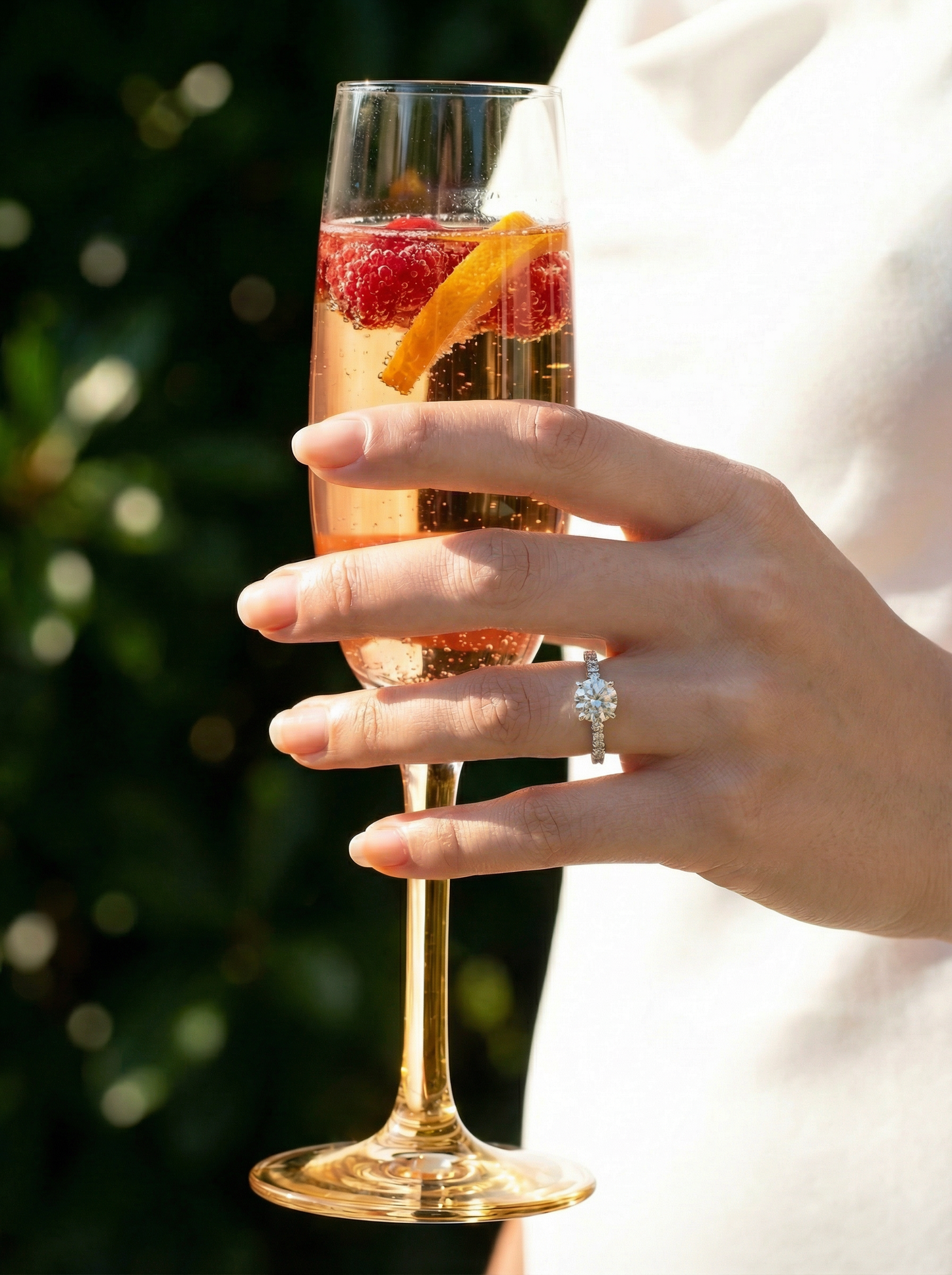 Round Triple Half Pavé & Hidden Halo Diamond Engagement Ring