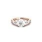 Round Triple Marquise Accent Stones Moissanite Engagement Ring - Moissanite Engagement Rings