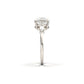 Round Triple Marquise Accent Stones Moissanite Engagement Ring - Moissanite Engagement Rings