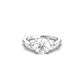 Round Triple Marquise Accent Stones Moissanite Engagement Ring - Moissanite Engagement Rings