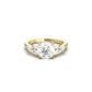 Round Triple Marquise Accent Stones Moissanite Engagement Ring - Moissanite Engagement Rings
