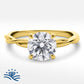 Round Twisted Band Solitaire Moissanite Engagement Ring - Moissanite Engagement Rings