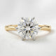 Round Two Tone Cathedral Moissanite Engagement Ring - Moissanite Engagement Rings