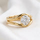 Round Modern Bypass Moissanite Engagement Ring - Moissanite Engagement Rings
