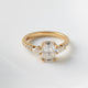 Elongated Cushion Pear Setting 2/3 Pavé Moissanite Engagement Ring - Ready To Ship - Moissanite Engagement Rings